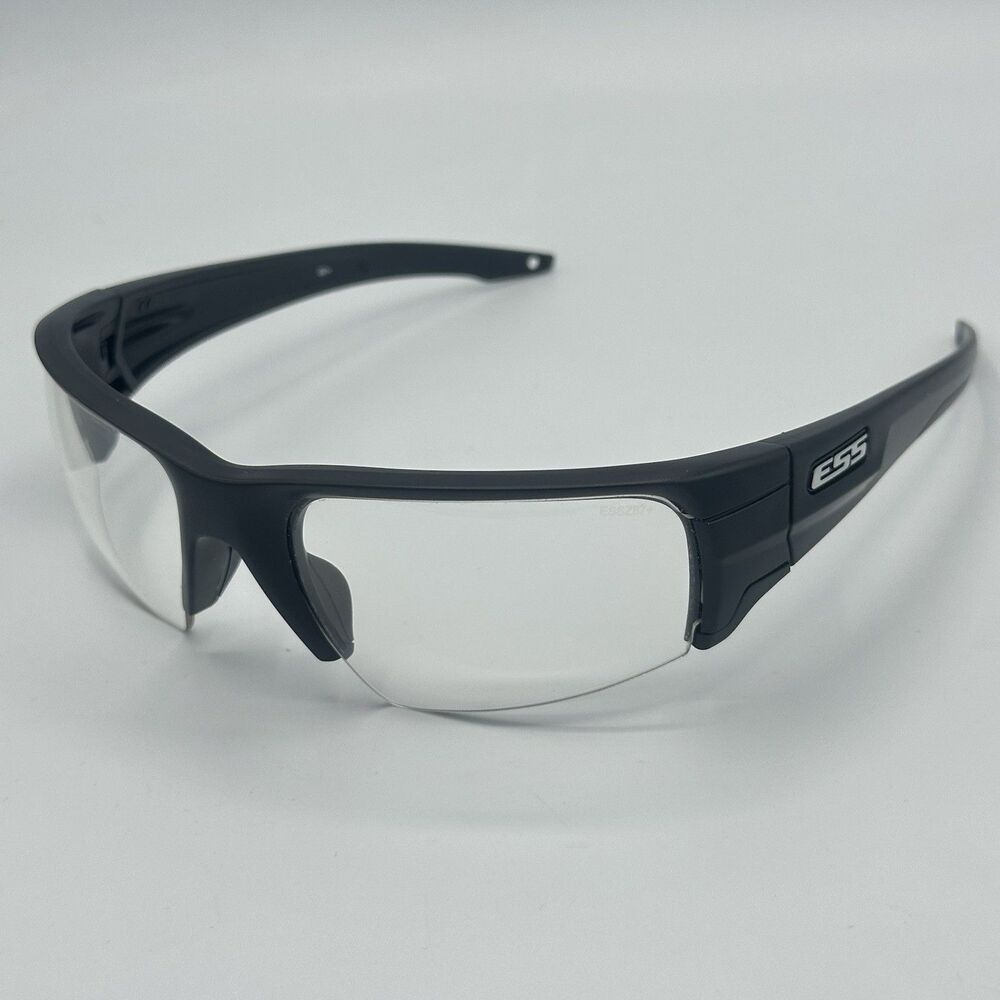 ESS Crowbar Matte Black Clear Lens Sunglasses Safety ANSI Z87(Authentic)